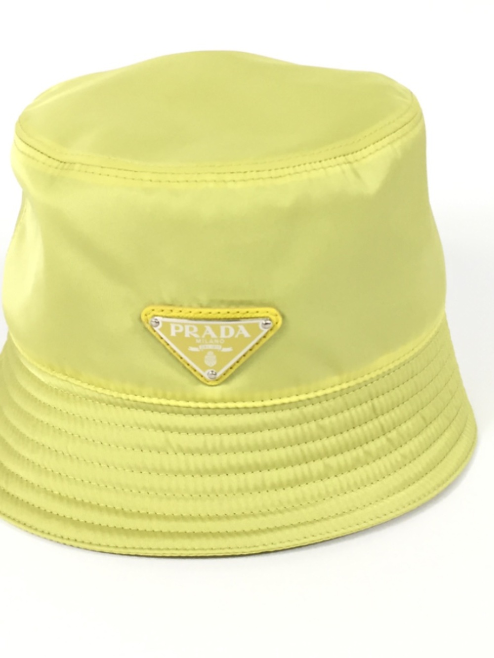 Prada Bucket Hat Nylon Yellow, Size S, with Box